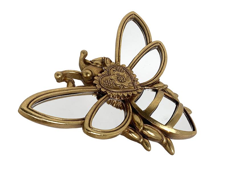 Photo n°3 du produit Déco murale abeille coeur doré miroir 24x18cm-428T24-0