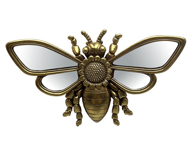 Photo n°1 du produit Déco murale abeille fleur doré miroir 24x15cm-429T24-0