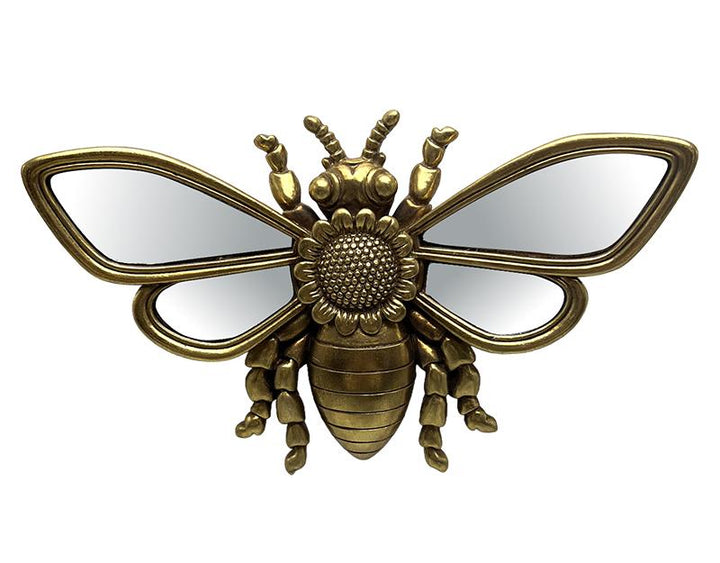 Photo n°1 du produit Déco murale abeille fleur doré miroir 24x15cm-429T24-0
