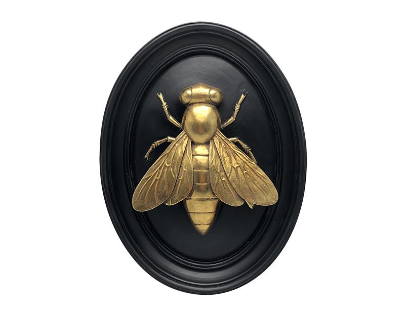 Photo n°1 du produit Déco murale abeille noir et doré 21x27.5cm-185T27-0