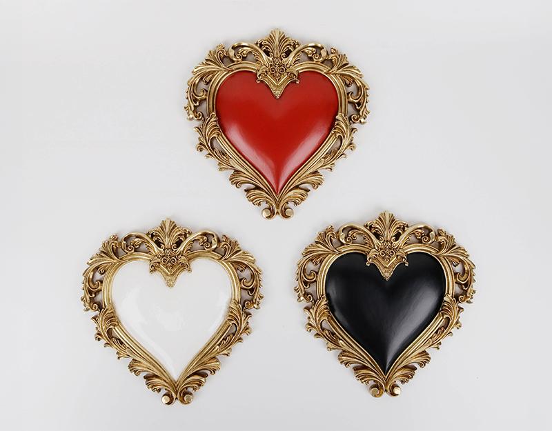 Photo n°2 du produit Déco murale coeur blanc doré 16.2x16.6cm-984BC16-0
