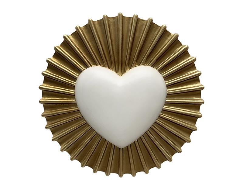 Photo n°1 du produit Déco murale coeur blanc soleil 15.5cm-653BT15-0