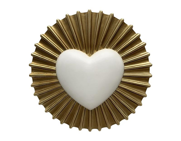 Photo n°1 du produit Déco murale coeur blanc soleil 15.5cm-653BT15-0