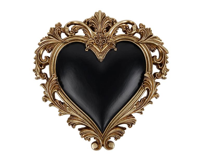 Photo n°1 du produit Déco murale coeur noir doré 16.2x16.6cm-984NC16-0