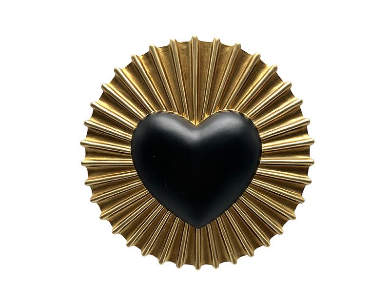 Photo n°1 du produit Déco murale coeur noir soleil 15.5cm-653NT15-0