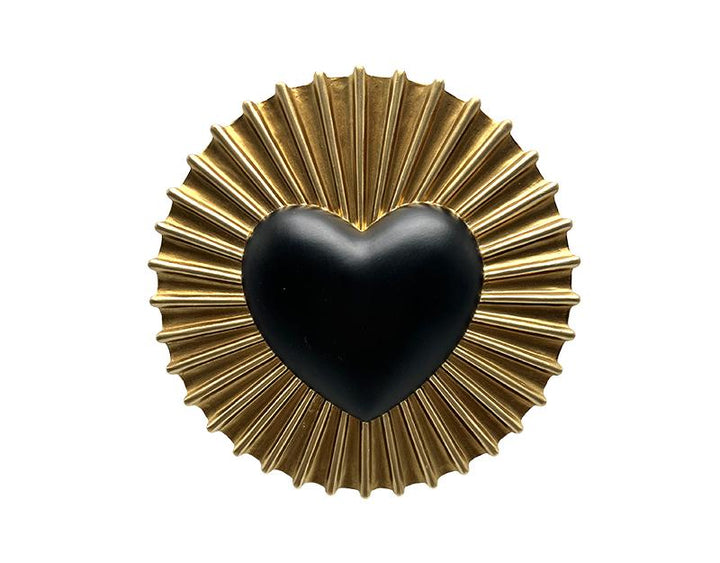 Photo n°1 du produit Déco murale coeur noir soleil 15.5cm-653NT15-0