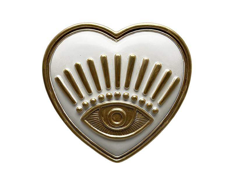 Photo n°1 du produit Déco murale coeur oeil blanc 10.5x10.5cm-652BT10-0