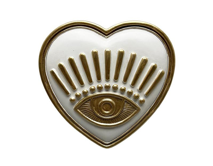 Photo n°1 du produit Déco murale coeur oeil blanc 10.5x10.5cm-652BT10-0