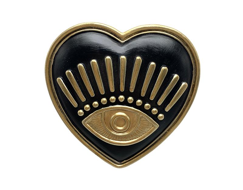 Photo n°1 du produit Déco murale coeur oeil noir 10.5x10.5cm-652NT10-0