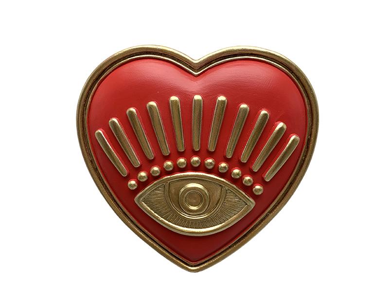 Photo n°1 du produit Déco murale coeur oeil rouge 10.5x10.5cm-652RT10-0
