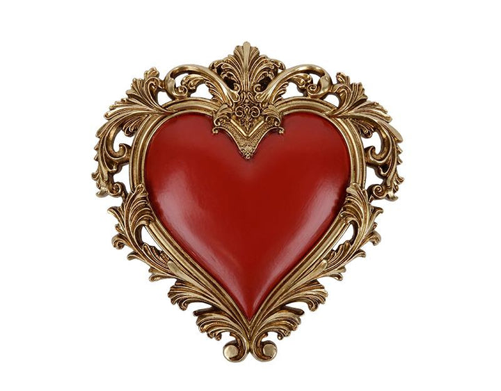 Photo n°1 du produit Déco murale coeur rouge doré 16.2x16.6cm-984RC16-0