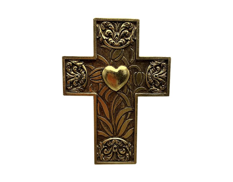 Photo n°1 du produit Déco murale croix dorée 9,5x13cm-408T13-0