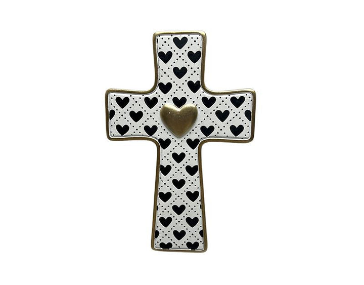 Photo n°1 du produit Déco murale croix motifs coeur 10x15cm-412T15-0