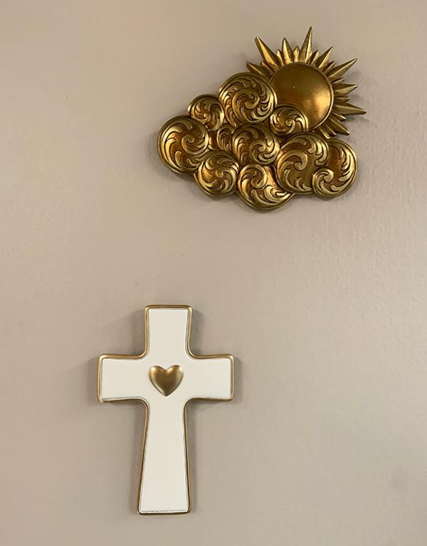Photo n°2 du produit Déco murale dorée soleil nuage 15.5x14.5cm-829T15-0