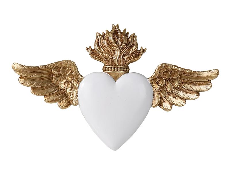 Photo n°1 du produit Déco murale ex-voto ailes blanc et doré 16x10cm-994T16-0