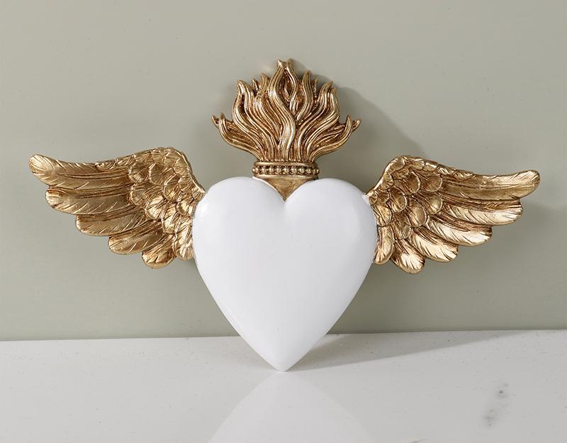 Photo n°2 du produit Déco murale ex-voto ailes blanc et doré 16x10cm-994T16-0