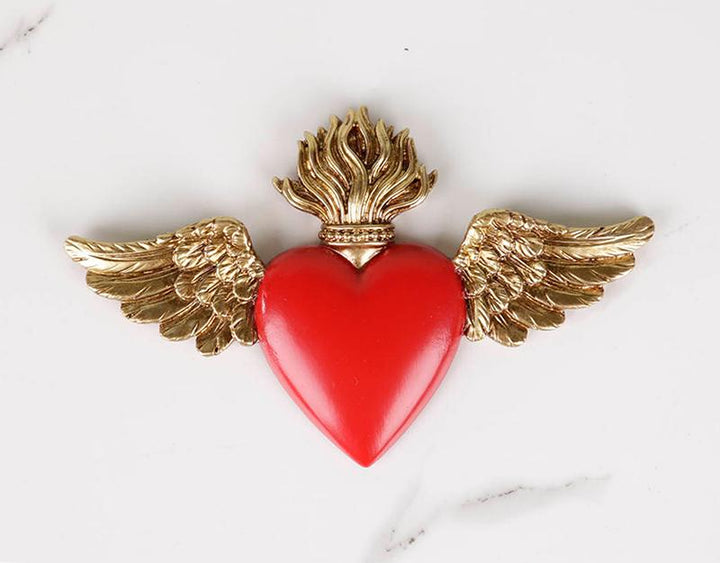 Photo n°2 du produit Déco murale ex-voto ailes rouge et doré 12x7.5cm-993T13-0