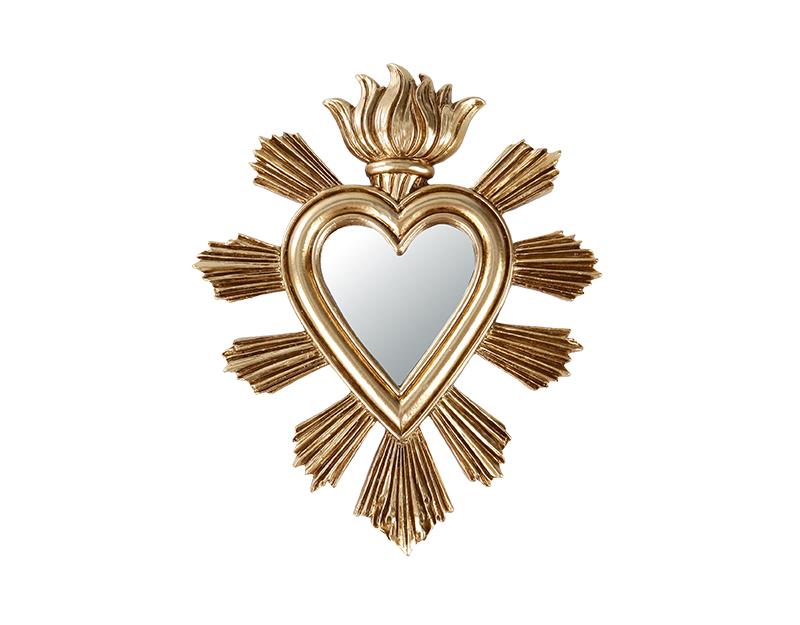Photo n°1 du produit Déco murale ex-voto coeur miroir 13.4x16.2cm-553T16-0