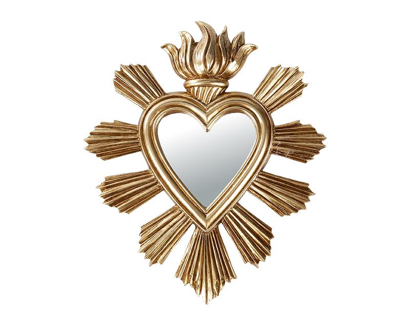 Photo n°1 du produit Déco murale ex-voto coeur miroir 17.4x20.5cm-553T20-0