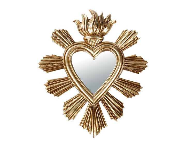 Photo n°1 du produit Déco murale ex-voto coeur miroir 17.4x20.5cm-553T20-0