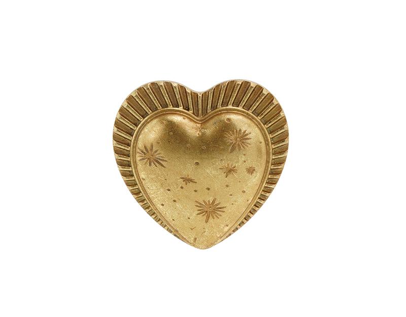 Photo n°1 du produit Déco murale ex-voto coeur étoiles doré 8x8cm-917T08-0