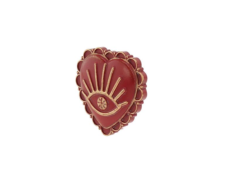 Photo n°2 du produit Déco murale ex-voto oeil rouge 8x8cm-918T08-0