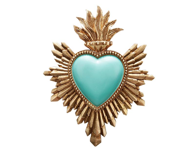 Photo n°1 du produit Déco murale ex-voto vert turquoise 14,4x18,5cm-472VT18-0