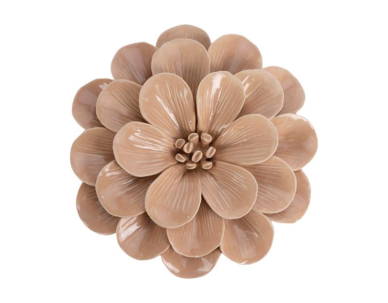 Photo n°1 du produit Déco murale fleur céramique beige 17x16.5x4.7cm-976C17-0