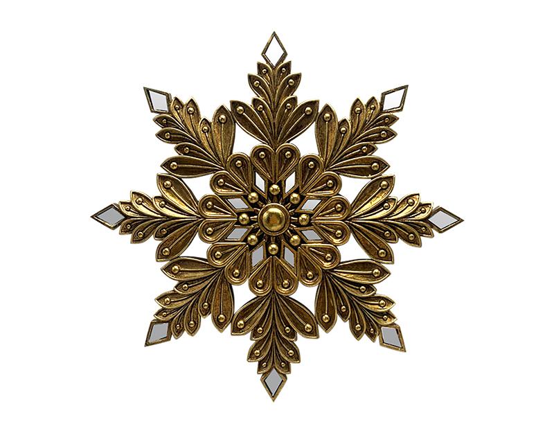 Photo n°1 du produit Déco murale flocon doré 20.5x20.5cm-980C20-0