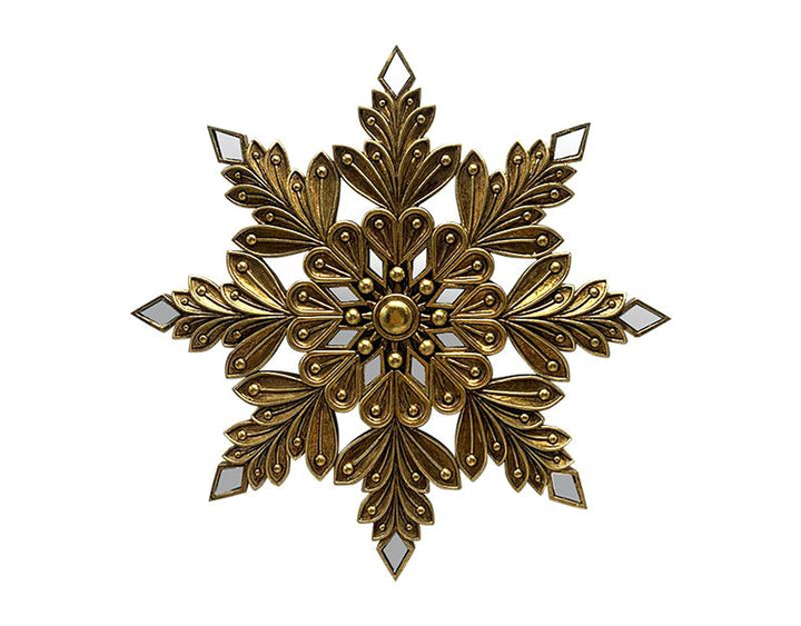 Photo n°1 du produit Déco murale flocon doré 20.5x20.5cm-980C20-0