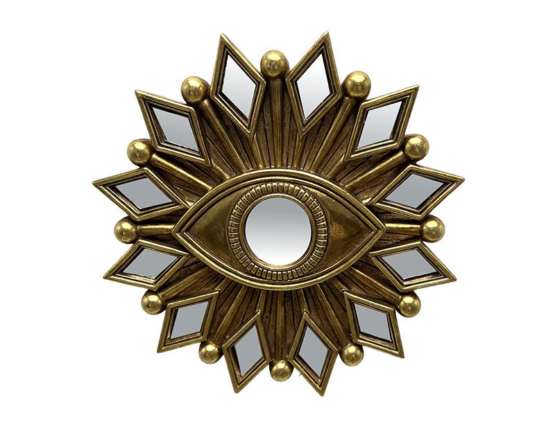 Photo n°1 du produit Déco murale oeil miroir doré 17cm-288C17-0