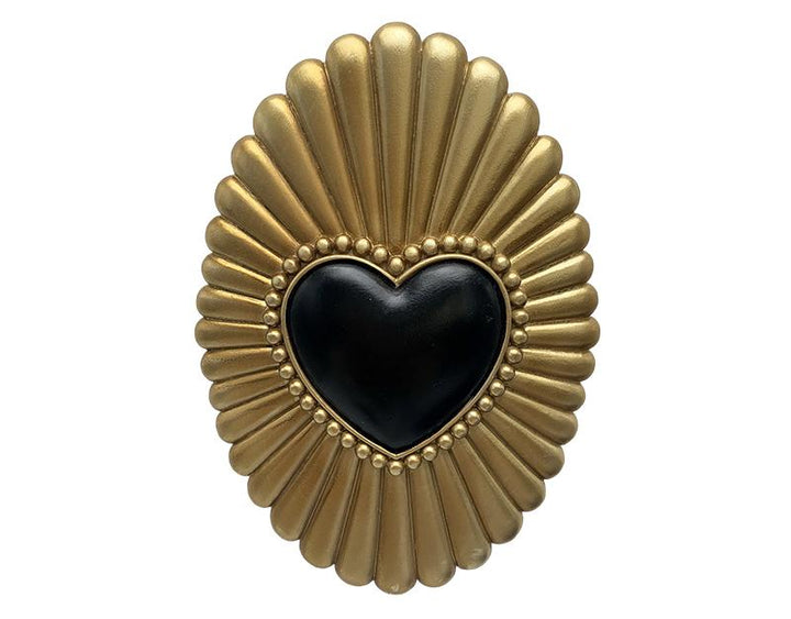 Photo n°1 du produit Déco murale ovale coeur noir 12.5x18cm-654NT18-0
