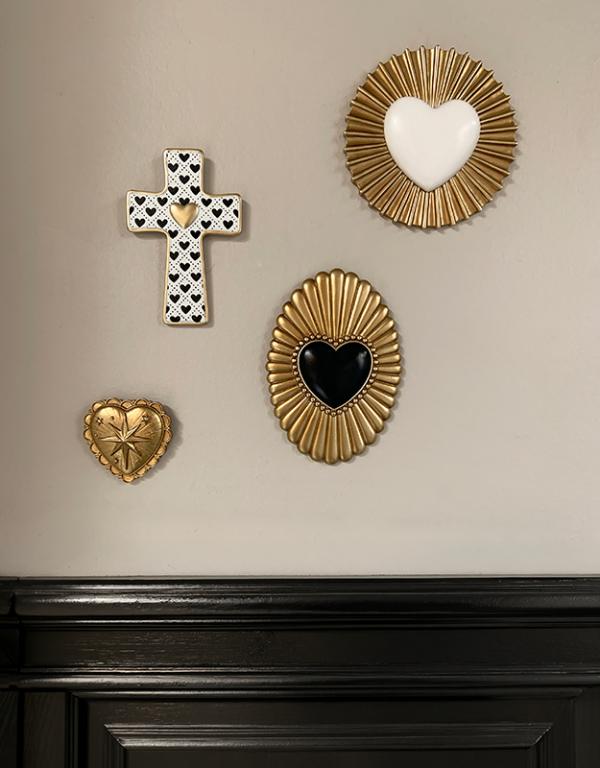 Photo n°2 du produit Déco murale ovale coeur noir 12.5x18cm-654NT18-0