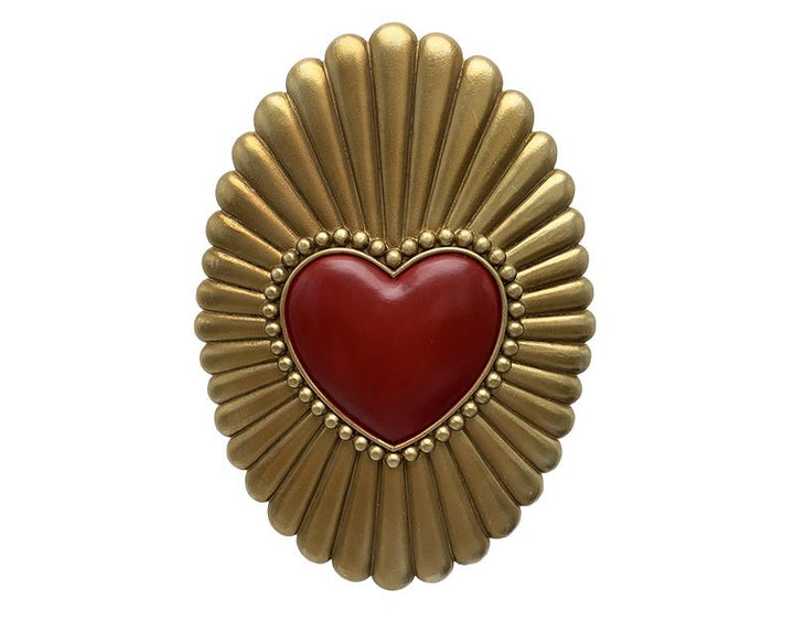 Photo n°1 du produit Déco murale ovale coeur rouge 12.5x18cm-654RT18-0