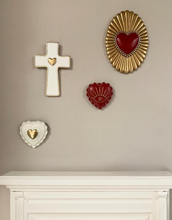Photo n°2 du produit Déco murale ovale coeur rouge 12.5x18cm-654RT18-0
