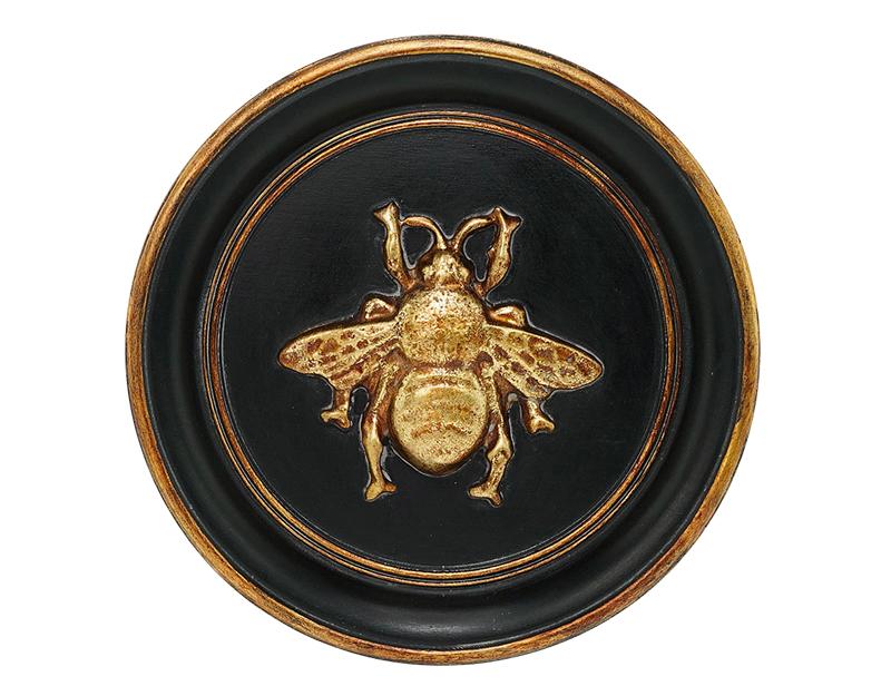 Photo n°1 du produit Déco murale ronde abeille noir et doré 20cm-941C20-0