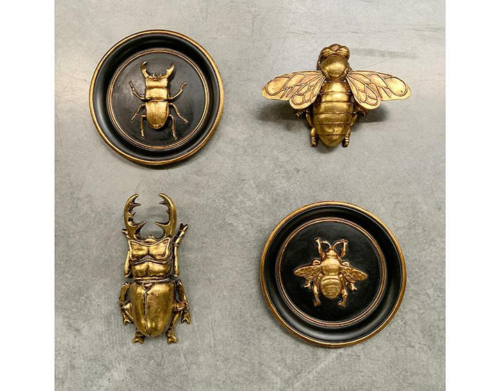 Photo n°3 du produit Déco murale ronde abeille noir et doré 20cm-941C20-0