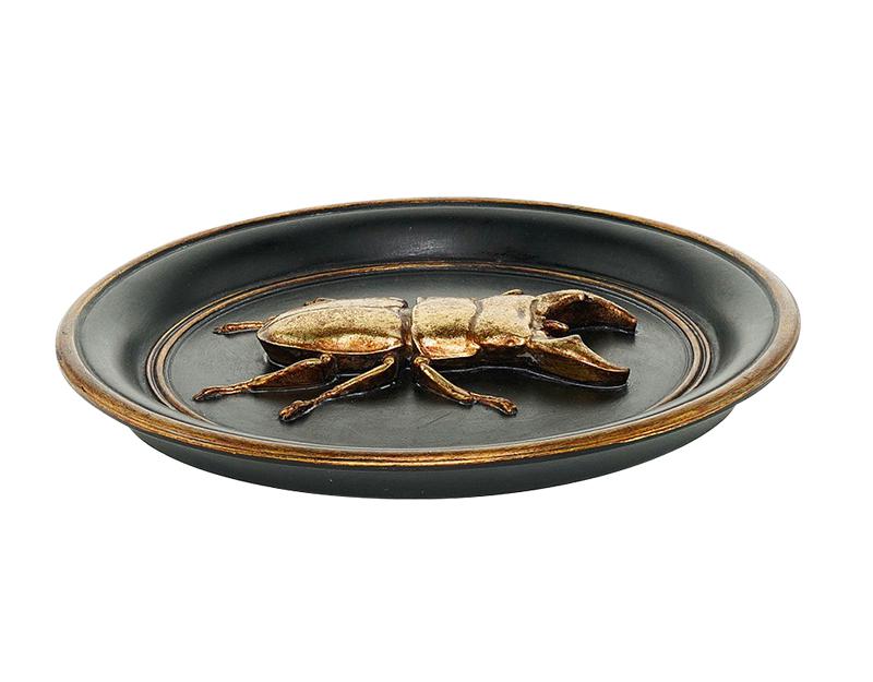 Photo n°2 du produit Déco murale ronde lucane noir et doré 20cm-940C20-0