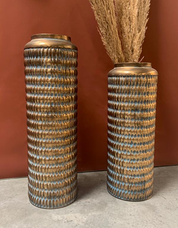 Photo n°2 du produit Grand vase métal doré 19,5x60cm-520T60-0