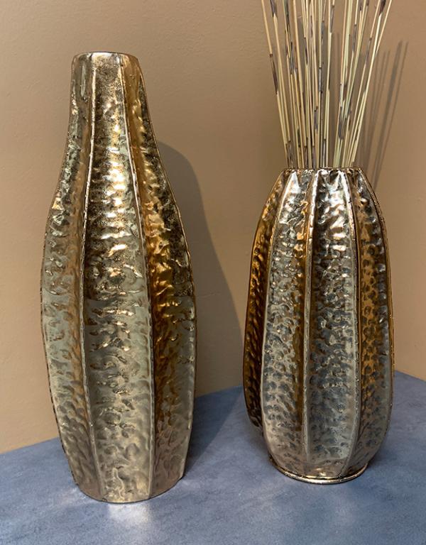 Photo n°2 du produit Grand vase métal doré 21x41,5cm-519T41-0