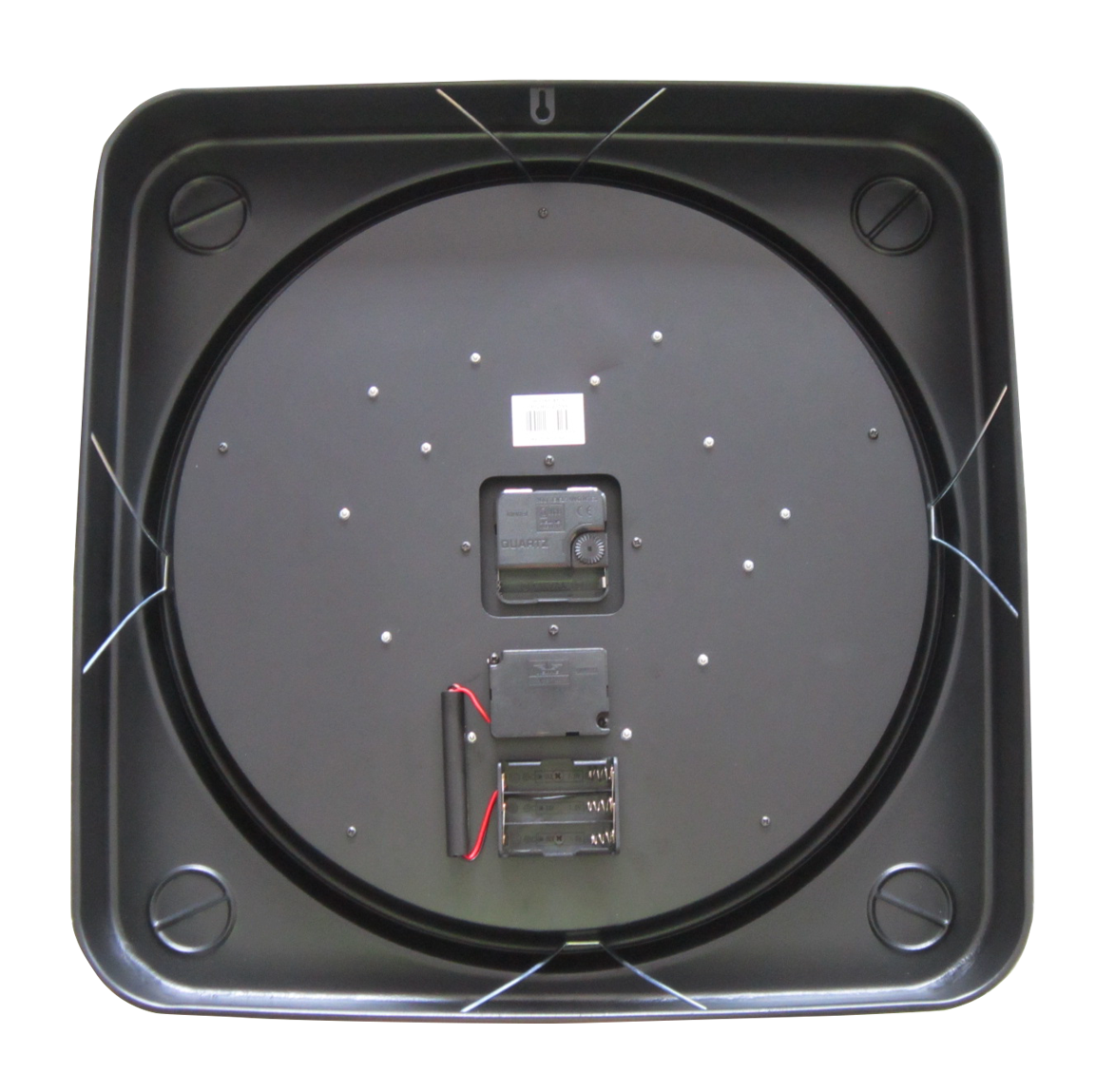 Horloge carrée à mécanismes noir et doré 45cm