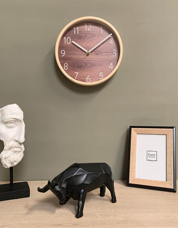 Photo n°2 du produit Horloge bicolore bois 22cm-H356C22-0