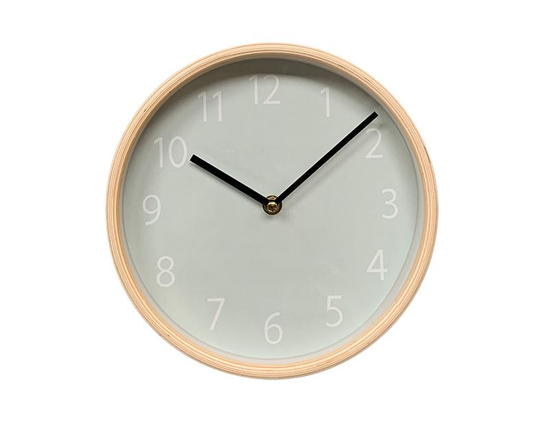 Photo n°1 du produit Horloge bicolore vert et bois 22cm-H357C22-0