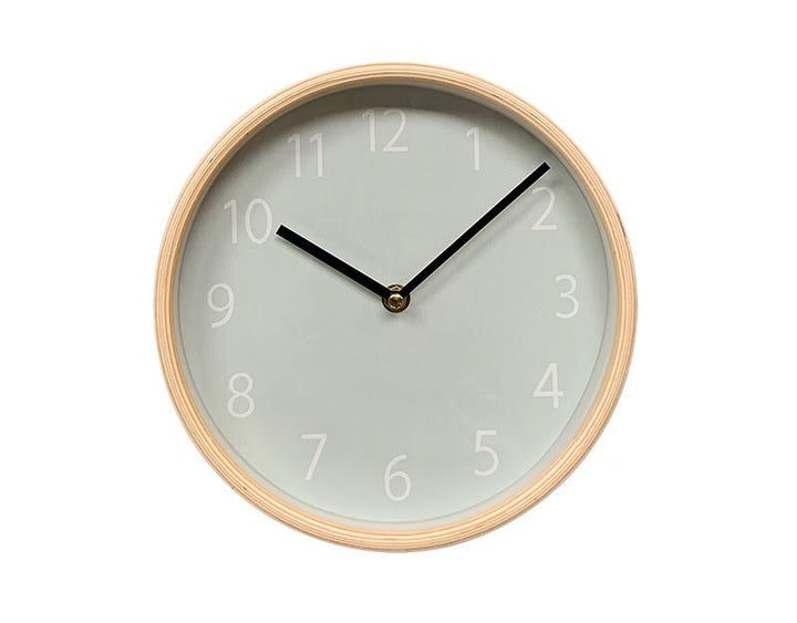Photo n°1 du produit Horloge bicolore vert et bois 22cm-H357C22-0