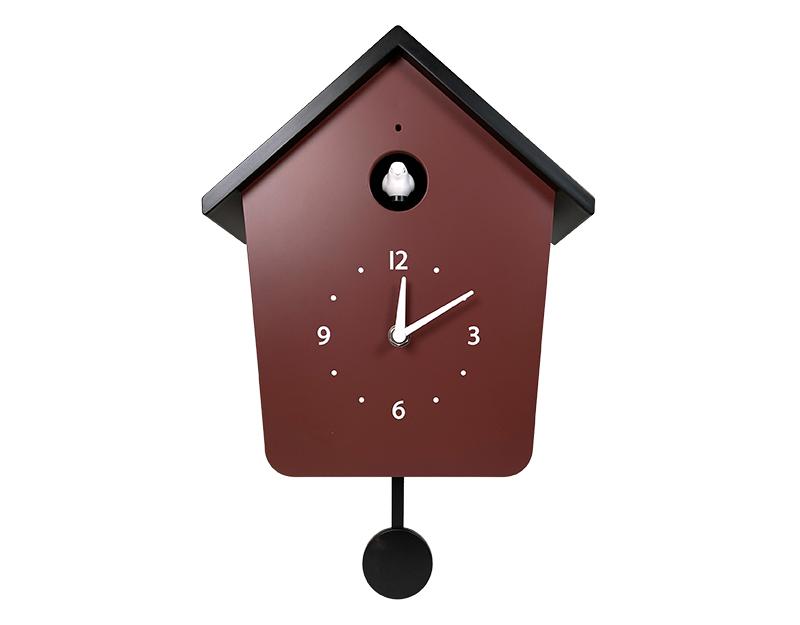 Photo n°1 du produit Horloge coucou bordeaux/noir 23x10x35.4cm-H396T35-0