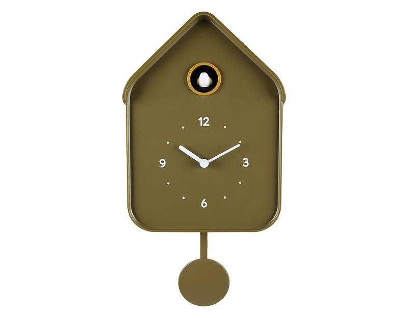 Photo n°1 du produit Horloge coucou kaki 20.6x39cm-H384T39-0