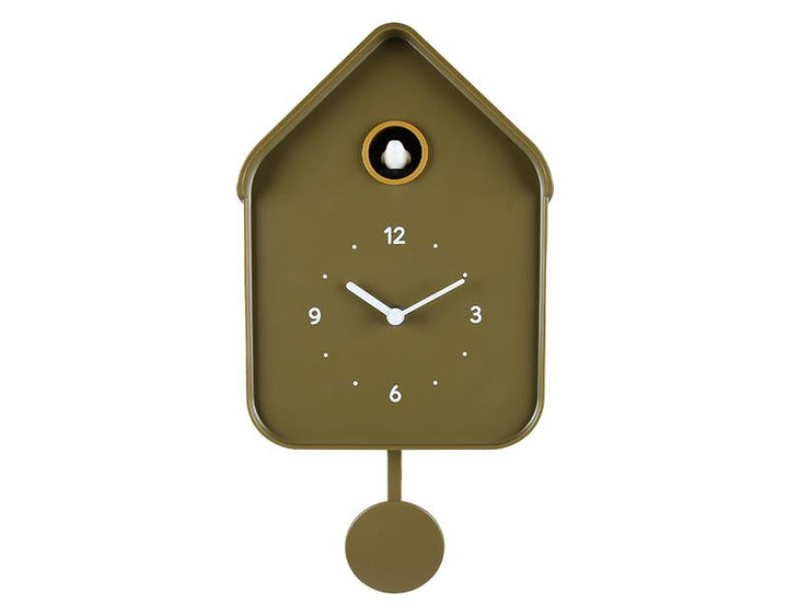 Photo n°1 du produit Horloge coucou kaki 20.6x39cm-H384T39-0