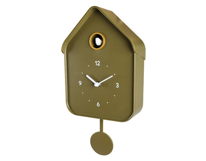 Photo n°2 du produit Horloge coucou kaki 20.6x39cm-H384T39-0