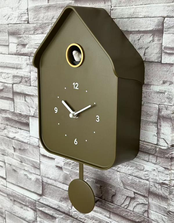 Photo n°4 du produit Horloge coucou kaki 20.6x39cm-H384T39-0