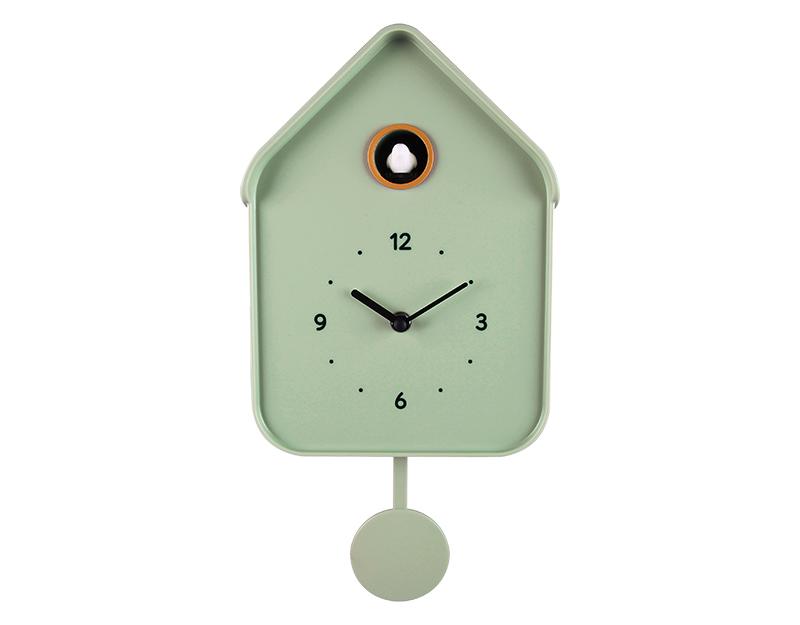 Photo n°1 du produit Horloge coucou vert 20.6x39cm-H381T39-0